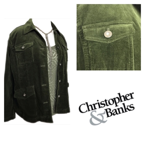 Christopher & Banks Jackets & Blazers - Christopher & Banks Green Corduroy Blazer. NWT.